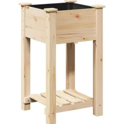 vidaXL Trädgårdsplanterare Beige 45 x 45 x 76.5 cm Massivt granträd