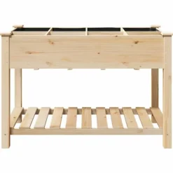 Discount Trädgårdsplanterare med galler i massivt trä | Storlek: 115x59x76 cm | Färg: Furu Planteringsbänkar