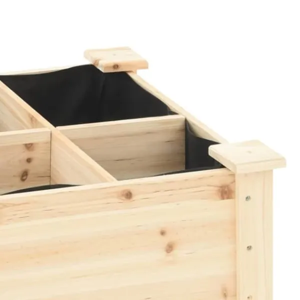Discount Trädgårdsplanterare med galler i massivt trä | Storlek: 115x59x76 cm | Färg: Furu Planteringsbänkar