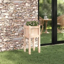 Clearance Trädgårdsplanterare Natur 31 x 31 x 70 cm Massiv furu Planteringsbänkar