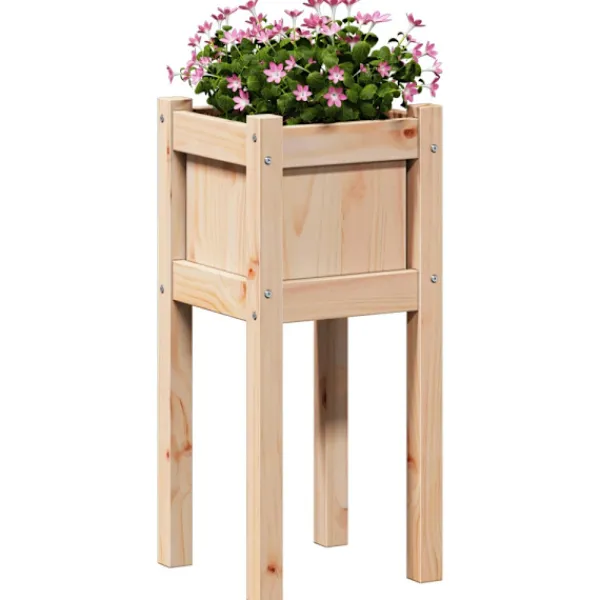 Clearance Trädgårdsplanterare Natur 31 x 31 x 70 cm Massiv furu Planteringsbänkar