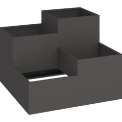 Online Trädgårdsplanterare Svart 80 x 80 x 60 cm Stål Krukor & Växtbehållare