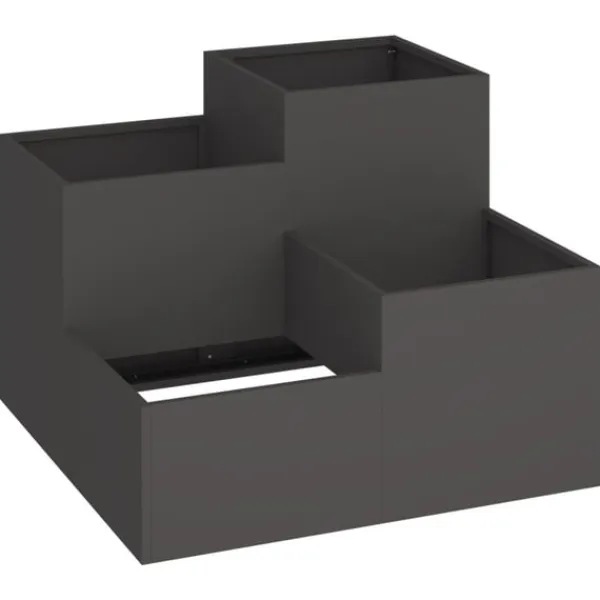 Online Trädgårdsplanterare Svart 80 x 80 x 60 cm Stål Krukor & Växtbehållare