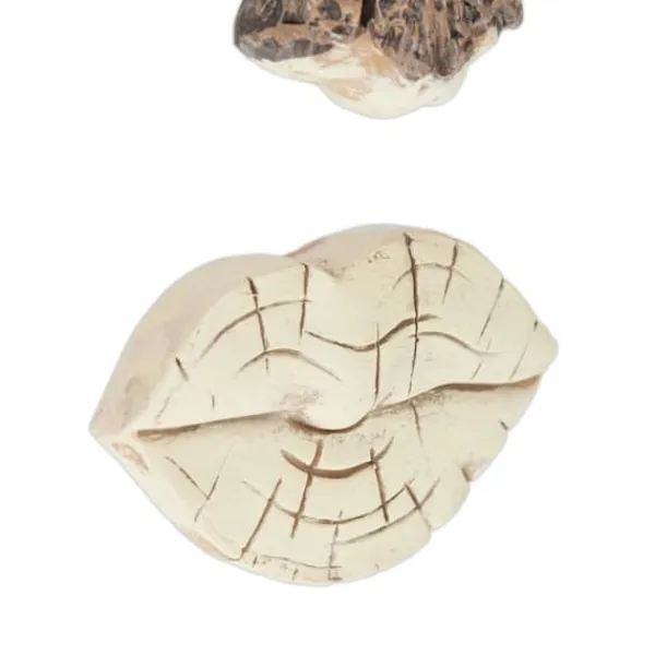 Trädgårdsprydnad, 2-delad trädansikte, 10x13x2,5 cm, Brun Trädgårdsprydnader