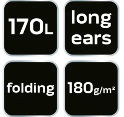 Trädgårdspåse 170 liter, långa handtag, vikbar, 180 g/m2