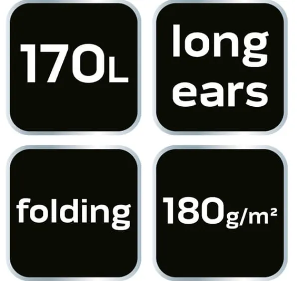 Trädgårdspåse 170 liter, långa handtag, vikbar, 180 g/m2