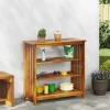 Sale Trädgårdsskab med hylla Brun 75 x 35 x 70cm Massivt Akaciaträ Växtställ