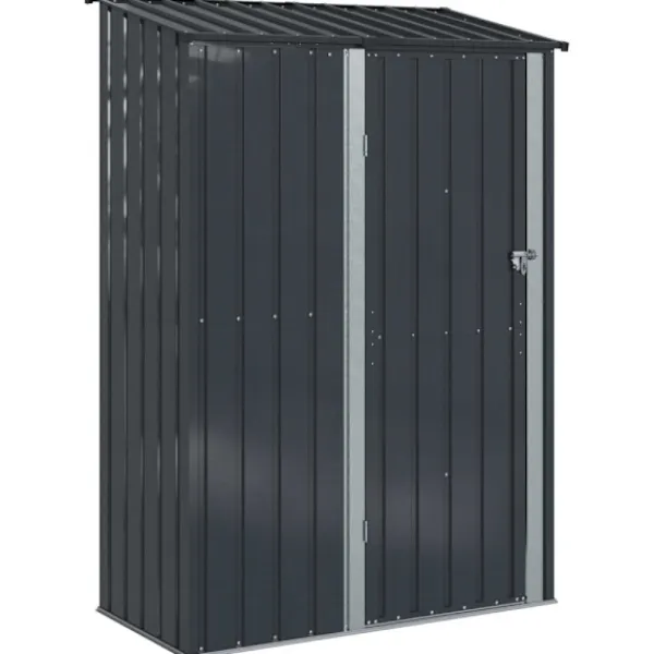 vidaXL Trädgårdsskjul Antracit 140,5 x 74 x 200 cm Metall