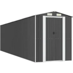 vidaXL Trädgårdsskjul antracit 192x772x223 cm galvaniserat stål