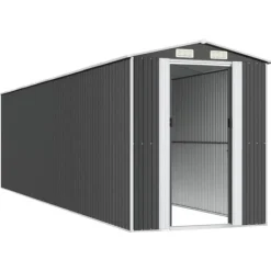 Hot Trädgårdsskjul antracit 192x772x223 cm galvaniserat stål Skjul, Garage & Carports