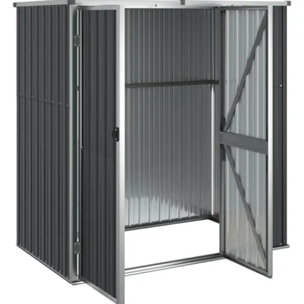 Online Trädgårdsskjul antracit 161x89x161 cm galvaniserat stål Skjul, Garage & Carports