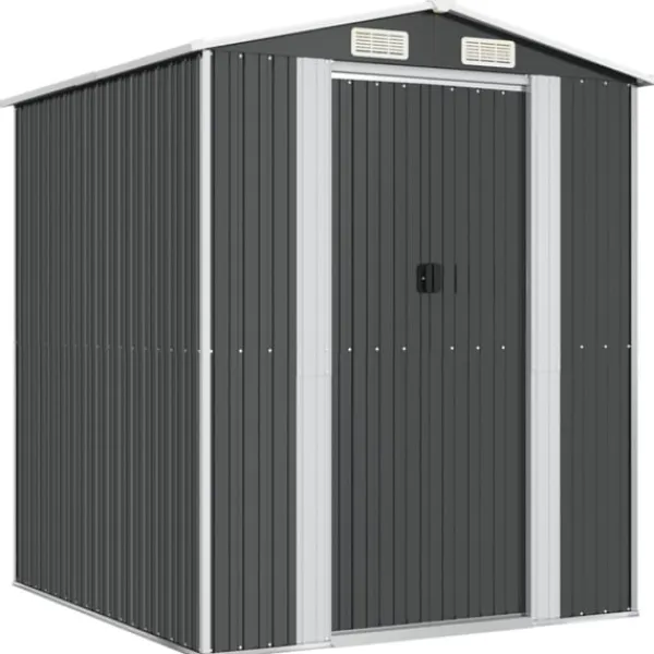 New Trädgårdsskjul antracit 192x191x223 cm galvaniserat stål Skjul, Garage & Carports