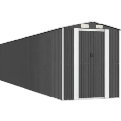 vidaXL Trädgårdsskjul antracit 192x938x223 cm galvaniserat stål