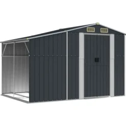 vidaXL Trädgårdsskjul antracit 277x192,5x179 cm galvaniserat stål