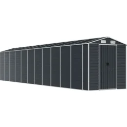 vidaXL Trädgårdsskjul antracit 191x980x198 cm galvaniserat stål