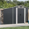 Clearance Trädgårdsskjul antracit 277x93x179 cm galvaniserat stål Skjul, Garage & Carports