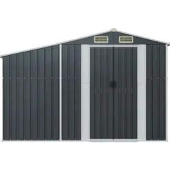Clearance Trädgårdsskjul antracit 277x93x179 cm galvaniserat stål Skjul, Garage & Carports