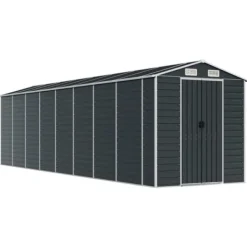 vidaXL Trädgårdsskjul antracit 191x725x198 cm galvaniserat stål