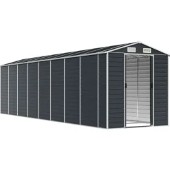 vidaXL Trädgårdsskjul antracit 191x725x198 cm galvaniserat stål