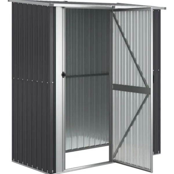 New Trädgårdsskjul antracit 180,5x97x209,5 cm galvaniserat stål Skjul, Garage & Carports