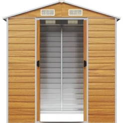 Best Trädgårdsskjul av galvaniserat stål - Utomhusförvaring | Färg: Ljusbrun | Storlek: 191x130x198 cm Skjul, Garage & Carports