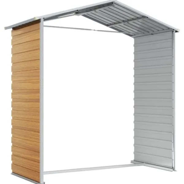 Best Trädgårdsskjul av galvaniserat stål - Utomhusförvaring | Färg: Ljusbrun | Storlek: 191x130x198 cm Skjul, Garage & Carports