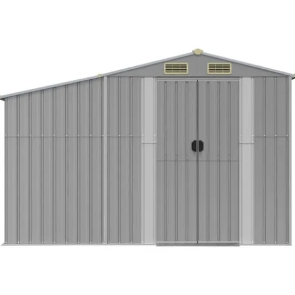 Sale Trädgårdsskjul av galvaniserat stål | Färg: Grå | Storlek: 277x192,5x179 cm Skjul, Garage & Carports