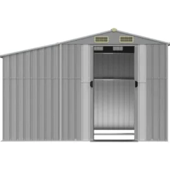 Sale Trädgårdsskjul av galvaniserat stål | Färg: Grå | Storlek: 277x192,5x179 cm Skjul, Garage & Carports