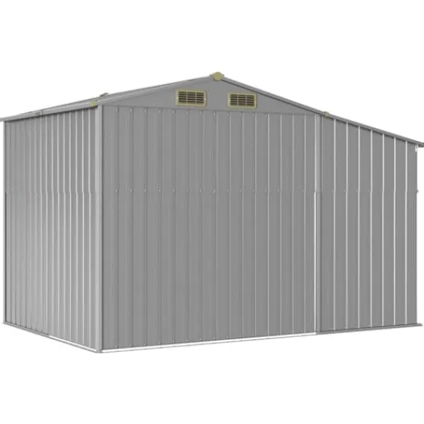 Sale Trädgårdsskjul av galvaniserat stål | Färg: Grå | Storlek: 277x192,5x179 cm Skjul, Garage & Carports