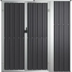 Clearance Trädgårdsskjul av galvaniserat stål för förvaring | Färg: Antracit | Storlek: 161x89x161 cm Skjul, Garage & Carports