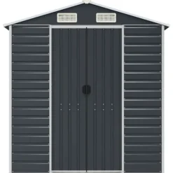Outlet Trädgårdsskjul av galvaniserat stål - Hållbart och rymligt | Färg: Antracit | Storlek: 191x725x198 cm Skjul, Garage & Carports