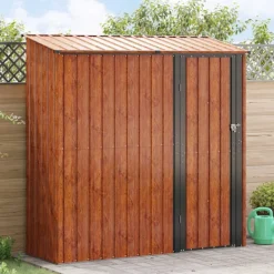 vidaXL Trädgårdsskjul Brun 203,5 x 73 x 200 cm Metall