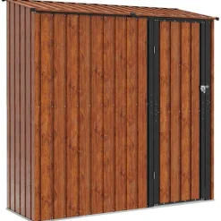 vidaXL Trädgårdsskjul Brun 203,5 x 73 x 200 cm Metall