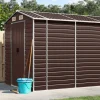 Best Trädgårdsskjul brun 191x895x198 cm galvaniserat stål Skjul, Garage & Carports