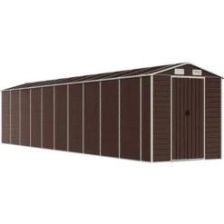 Best Trädgårdsskjul brun 191x895x198 cm galvaniserat stål Skjul, Garage & Carports