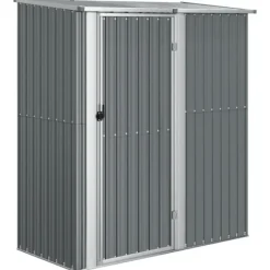 vidaXL Trädgårdsskjul grå 180,5x97x209,5 cm galvaniserat stål
