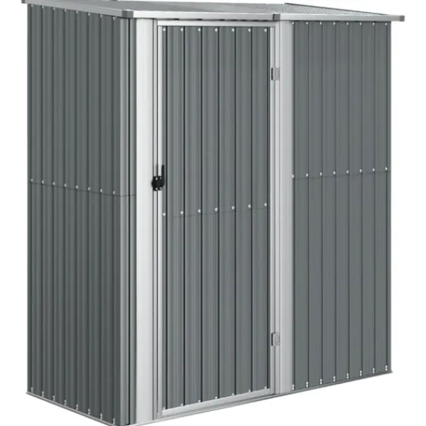 vidaXL Trädgårdsskjul grå 180,5x97x209,5 cm galvaniserat stål