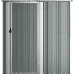 vidaXL Trädgårdsskjul grå 180,5x97x209,5 cm galvaniserat stål