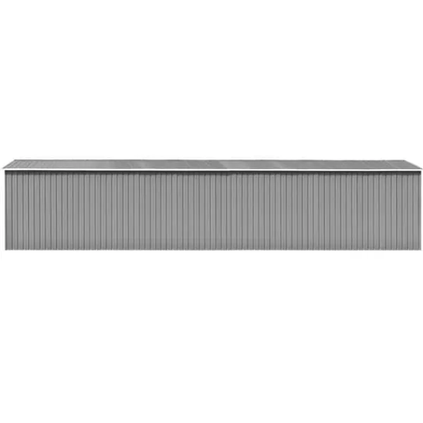 Trädgårdsskjul grå 257x990x181 cm galvaniserat stål - Trädgårdsskjul - Utomhusskjul - Home & Living