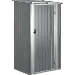 Best Trädgårdsskjul grå 118,5x97x209,5 cm galvaniserat stål Skjul, Garage & Carports