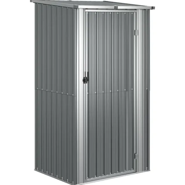 Best Trädgårdsskjul grå 118,5x97x209,5 cm galvaniserat stål Skjul, Garage & Carports