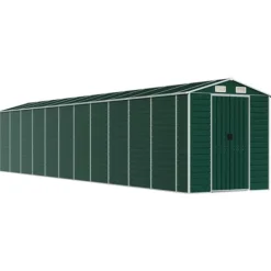 vidaXL Trädgårdsskjul grön 191x980x198 cm galvaniserat stål