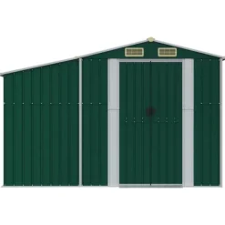 vidaXL Trädgårdsskjul grön 277x192,5x179 cm galvaniserat stål