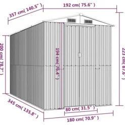 Hot Trädgårdsskjul i antracit - Utomhusförvaring av redskap | Färg: Antracit | Storlek: 192x357x223 cm Skjul, Garage & Carports