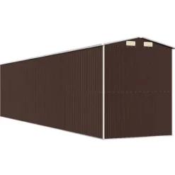Trädgårdsskjul i galvaniserat stål - För utomhusförvaring | Färg: Mörkbrun | Storlek: 192x85x223 cm