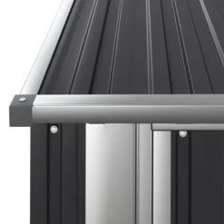 Trädgårdsskjul i galvaniserat stål - Förvaring av verktyg | Färg: Antracit | Storlek: 180,5x97x209,5 cm