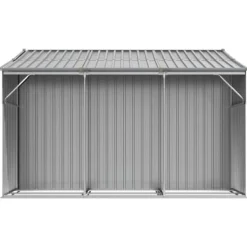Trädgårdsskjul i galvaniserat stål - Förvaring av verktyg | Färg: Grå | Storlek: 277x279x179 cm