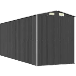 Trädgårdsskjul i galvaniserat stål - Utomhusförvaring | Färg: Antracit | Storlek: 192x523x223 cm