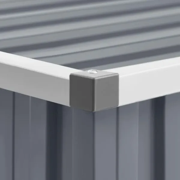Trädgårdsskjul i galvaniserat stål - Förvaringslösning för verktyg | Färg: Grå | Storlek: 195x198x159 cm