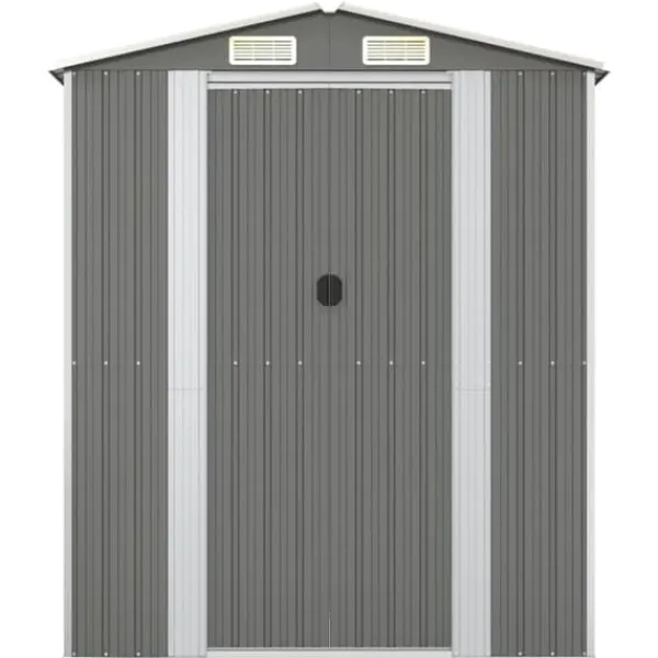 Online Trädgårdsskjul i galvaniserat stål - Utomhusförvaring för redskap | Färg: Ljusgrå | Storlek: 192x108x223 cm Skjul, Garage & Carports